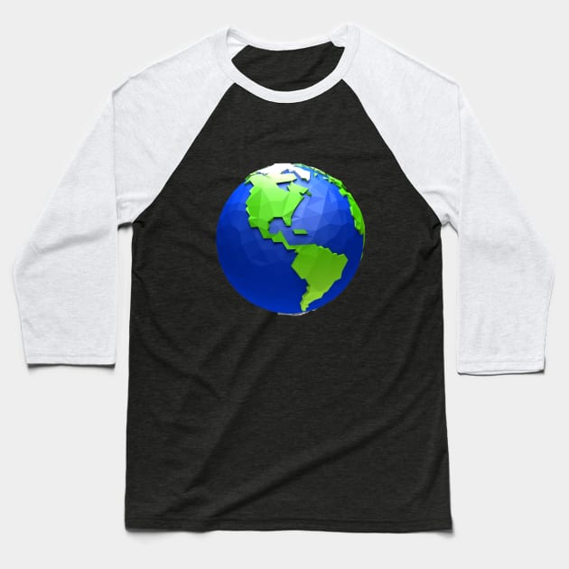 Cartoon low poly world- Usa theme 2 Baseball T-Shirt by PaulsenDesign